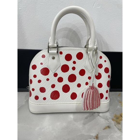 Louis Vuitton x YK White/Red Epi Alma BB - Picture 2 of 10